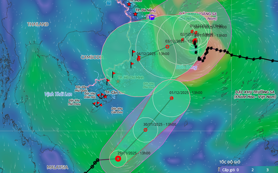 Áp thấp nhiệt đới suy yếu thành vùng áp thấp trên biển Đông ngày 29 - 11 - Ảnh 2. Áp thấp nhiệt đới suy yếu thành vùng áp thấp trên biển Đông ngày 29 - 11 - Ảnh 2.