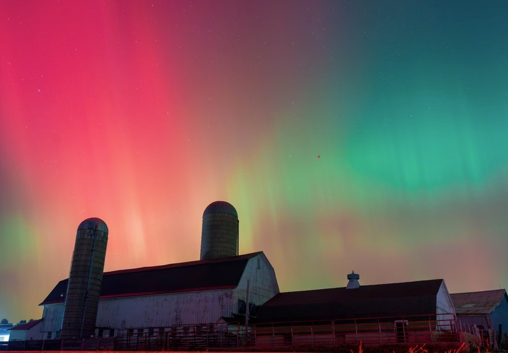 Cảnh tượng cực quang rực rỡ ở Wisconsin, Mỹ, đêm 11/11. (Ảnh: Shutterstock) bao-tu.jpg